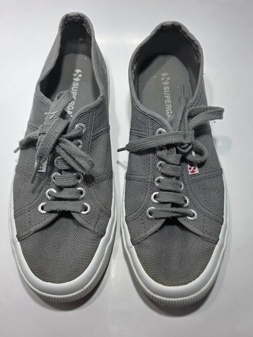 Superga 2750 Cotu Classic Canvas Sneakers in Grey Sage Size 39